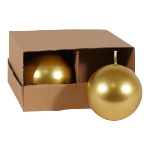 CANDELA SFERA ORO LUCIDO D.80 MM.